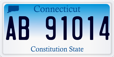 CT license plate AB91014