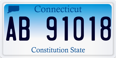 CT license plate AB91018