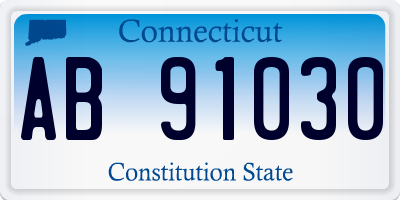 CT license plate AB91030