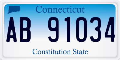 CT license plate AB91034