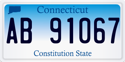 CT license plate AB91067