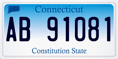 CT license plate AB91081