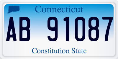 CT license plate AB91087