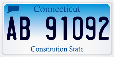 CT license plate AB91092