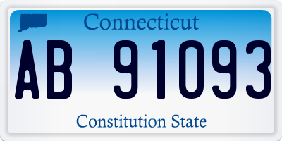 CT license plate AB91093