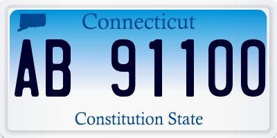 CT license plate AB91100