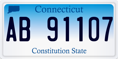 CT license plate AB91107