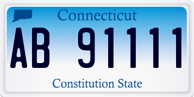 CT license plate AB91111