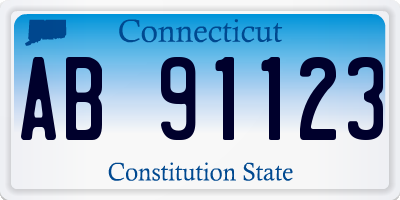 CT license plate AB91123