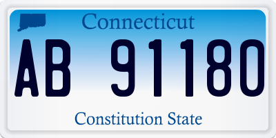 CT license plate AB91180