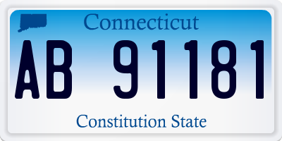 CT license plate AB91181