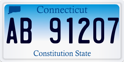 CT license plate AB91207