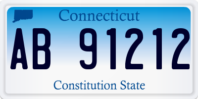 CT license plate AB91212