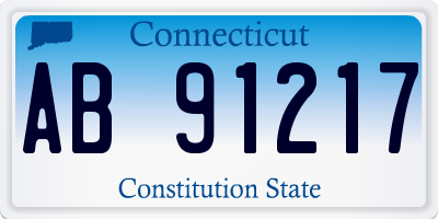 CT license plate AB91217