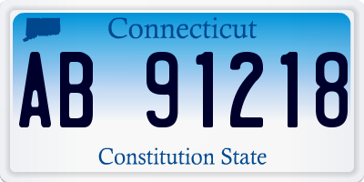 CT license plate AB91218