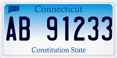 CT license plate AB91233