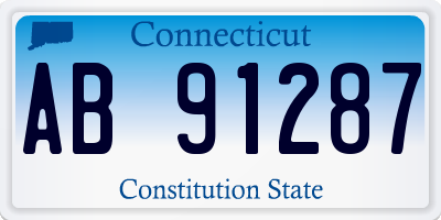 CT license plate AB91287