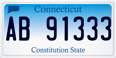 CT license plate AB91333