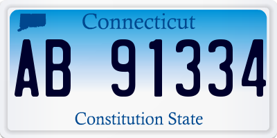 CT license plate AB91334