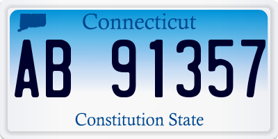CT license plate AB91357