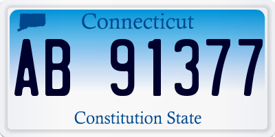 CT license plate AB91377