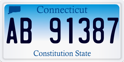 CT license plate AB91387