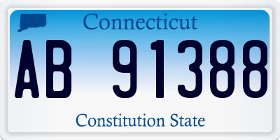 CT license plate AB91388