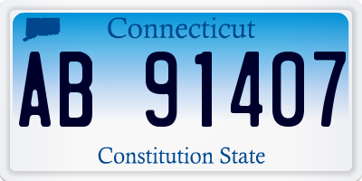 CT license plate AB91407