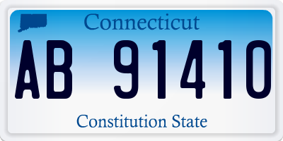 CT license plate AB91410