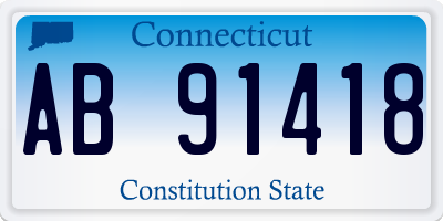 CT license plate AB91418