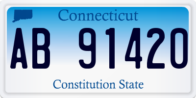 CT license plate AB91420