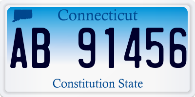 CT license plate AB91456