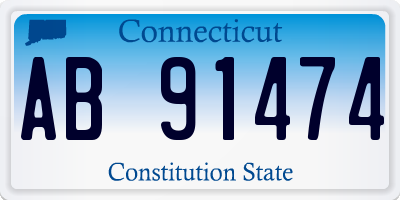 CT license plate AB91474