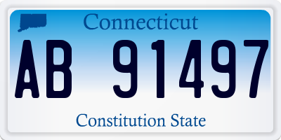 CT license plate AB91497