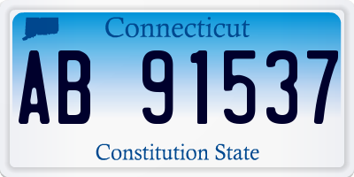 CT license plate AB91537