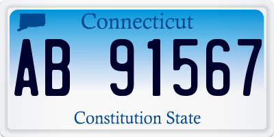 CT license plate AB91567