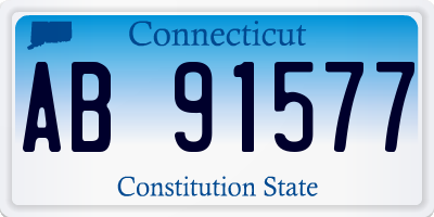 CT license plate AB91577