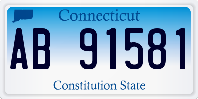 CT license plate AB91581