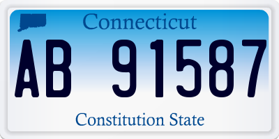 CT license plate AB91587