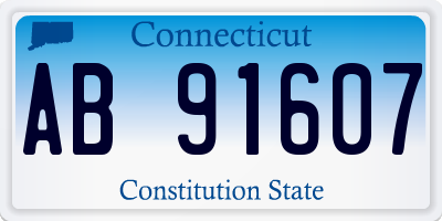 CT license plate AB91607