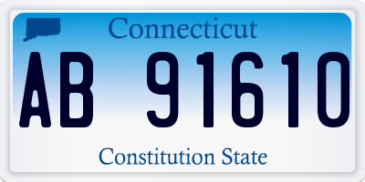 CT license plate AB91610