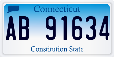 CT license plate AB91634