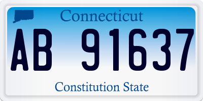 CT license plate AB91637