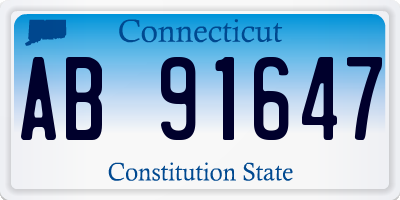 CT license plate AB91647