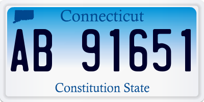 CT license plate AB91651