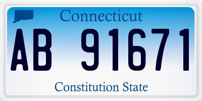 CT license plate AB91671