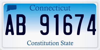 CT license plate AB91674