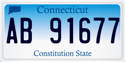 CT license plate AB91677
