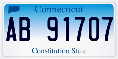 CT license plate AB91707