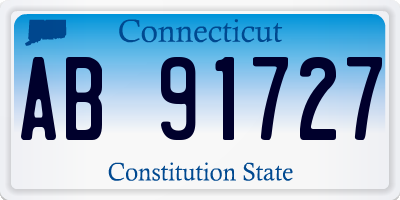 CT license plate AB91727